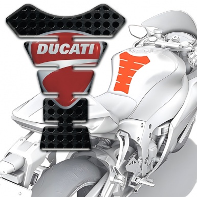 Ducati Tank Fuse  Perforated Black Warp with Classic Logo 