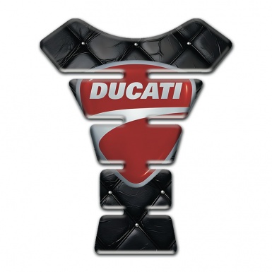 Ducati Tank Pad Motorbike Black Leather Effect Classic Logo Model 