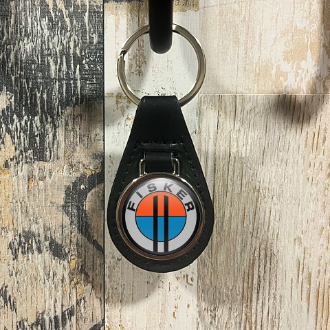 Karma Fisker Key Fob Leather Silver Black Ring Edition