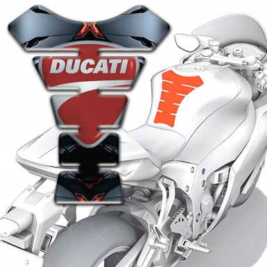 Ducati Tank Pad Protector Torn Base Effect Classic Logo 