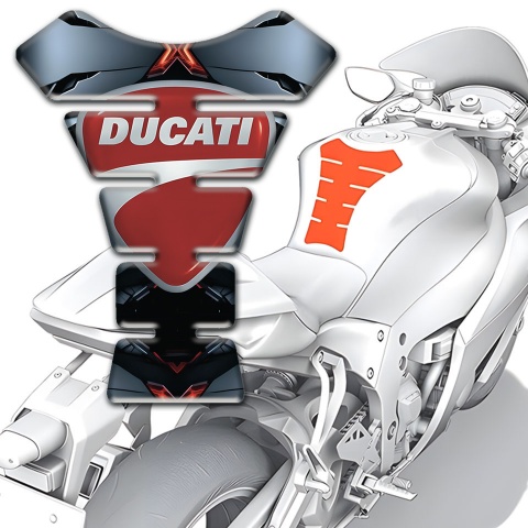 Ducati Tank Pad Protector Torn Base Effect Classic Logo 