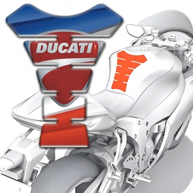 Ducati Tank Pad Protector Colorful Design with Classic Logo 