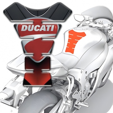 Ducati Tank Protector Black Red Decoration Base Classic Gray Logo 