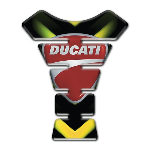 Ducati Tank Pad Protector Black with Green Yellow Lights Design 