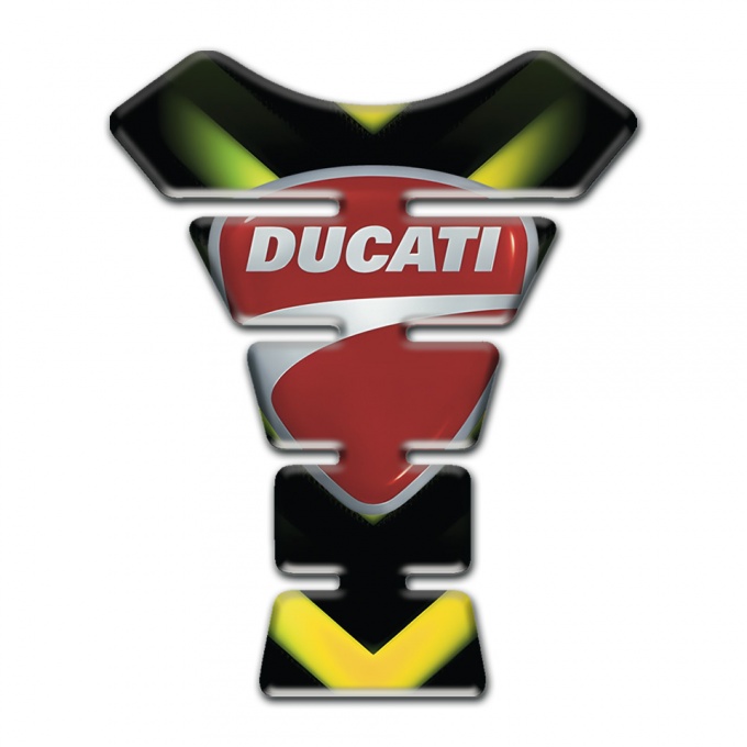 Ducati Tank Pad Protector Black with Green Yellow Lights Design 