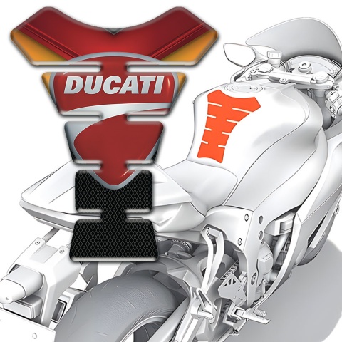 Ducati Tank Protector Fire Colors Base Classic Logo 