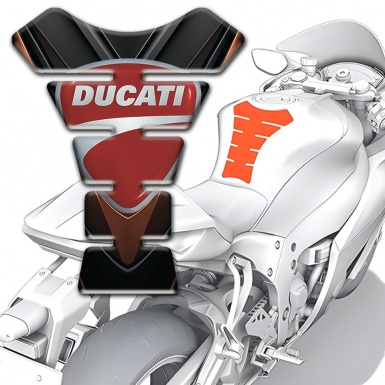 Ducati Tank Pad Protector Brown Motive Design Classic logo 