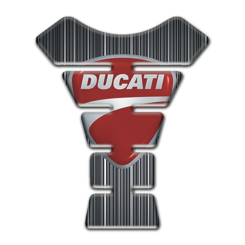 Ducati Tank Fuse Gray with White Stripes Design 