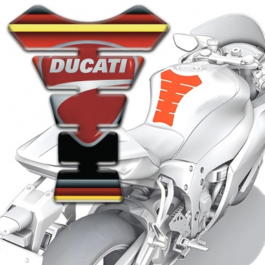 Ducati Tank Pad Motorbike Multicolored Fundation Style with Classic Logo 