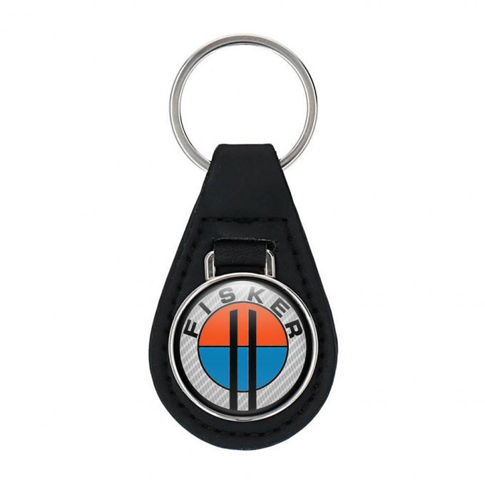 Karma Fisker Leather Keychain Light Carbon Black Ring Edition
