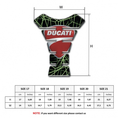 Ducati Tank Protector Green Spider Web Style 