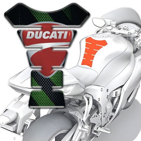 Ducati Tank Fuse Black with Green Bands Edition 