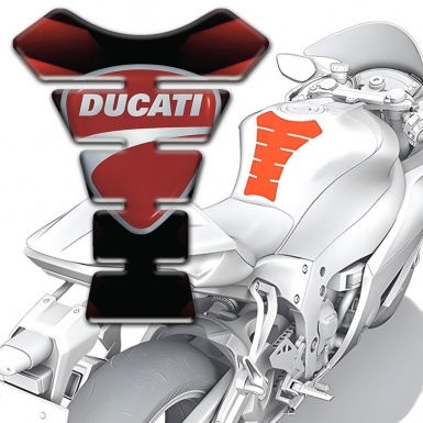 Ducati Tank Fuse Red Waves Effect with Classic Logo 