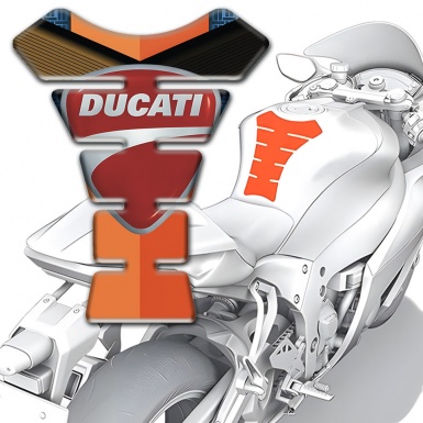 Ducati Tank Pad Protector Orange Brown Decoration Style 