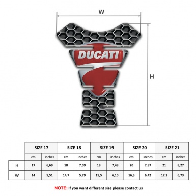 Ducati Tank Pad Motorbike Honeycomb Design Classic Logo 