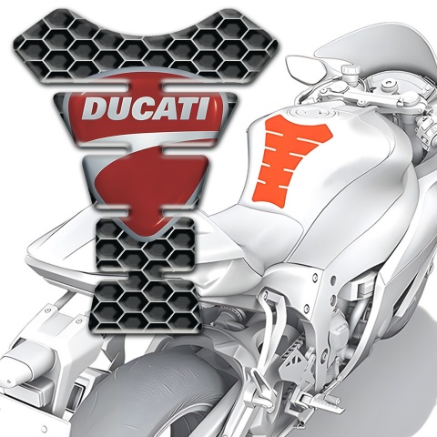 Ducati Tank Pad Motorbike Honeycomb Design Classic Logo 