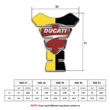 Ducati Tank Guard Pads Yellow Black Halves Base Classic Logo 