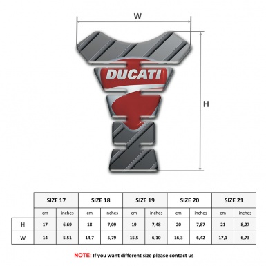 Ducati Tank Pad Motorbike Gray Base Classic Logo 