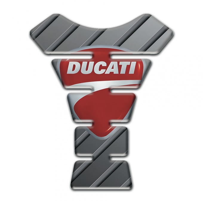 Ducati Tank Pad Motorbike Gray Base Classic Logo 