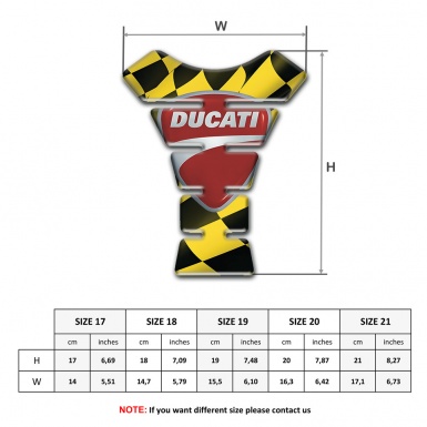 Ducati Tank Protector Black Yellow Squares Design Classic logo 