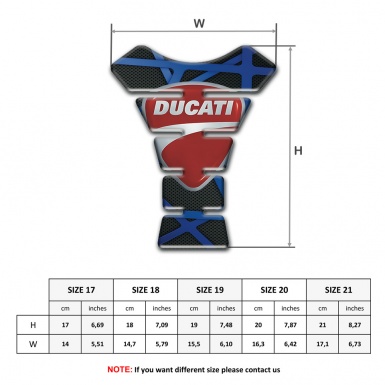 Ducati Tank Guard Pads Black Base Blue Lines 