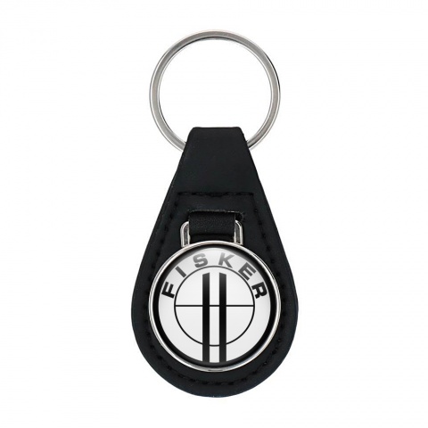 Karma Fisker Keyring Holder Leather White Black Ring Edition