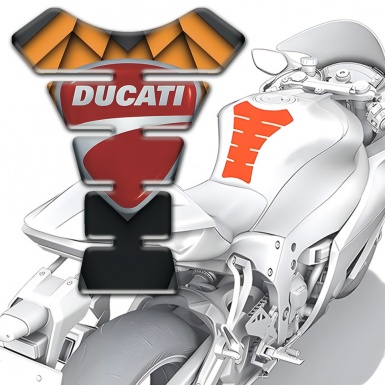 Ducati Tank Guard Pads Orange Parts Fundation Style 