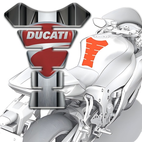 Ducati Tank Pad Protector Aluminium Tape Effect Print 