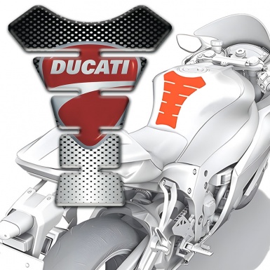 Ducati Tank Fuse Silver Blck Base Classic Logo Style 