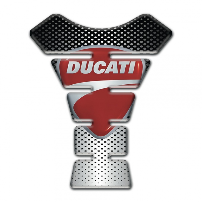 Ducati Tank Fuse Silver Blck Base Classic Logo Style 
