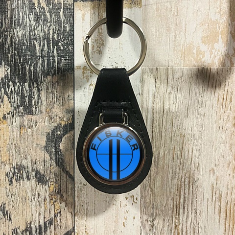 Karma Fisker Leather Keychain Blue Black Ring Edition