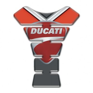 Ducati Tank Guard Pads Gray Orange Fundament with Classic Logo 