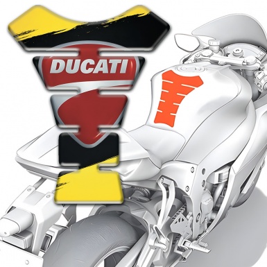 Ducati Tank Fuse Yellw Black Style with Classic Logo
