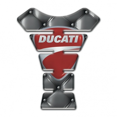 Ducati Tank Pad Motorbike Gray Leather Effect with Classic Logo