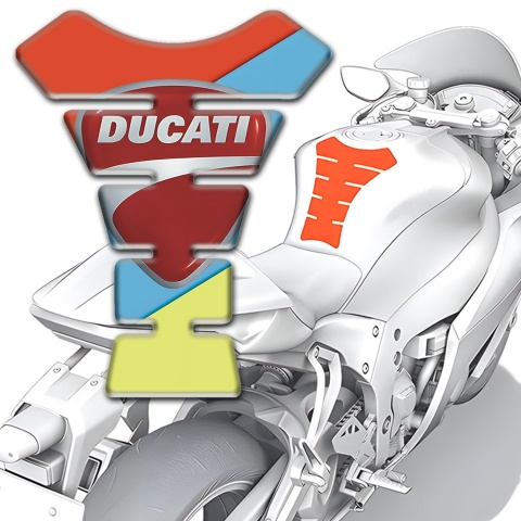 Ducati Tank Pad Motorbike Fresh Colors Print 