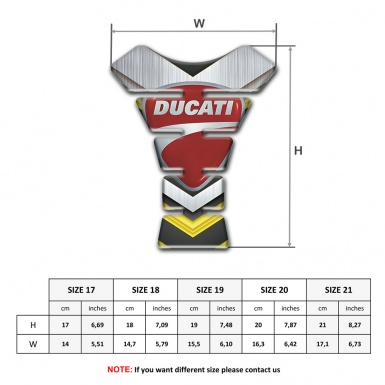 Ducati Tank Guard Pads Silver Yellow Print 