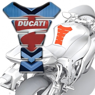 Ducati Tank Protector Dark and light Blue Print 