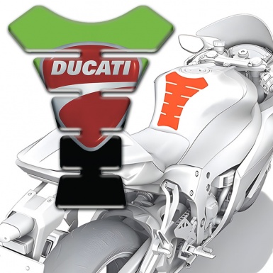 Ducati Tank Guard Pads Green Black Print 