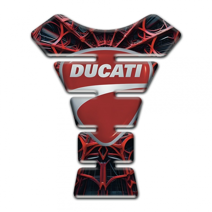 Ducati Tank Protector Red Spider Web Base Classic Logo Design 