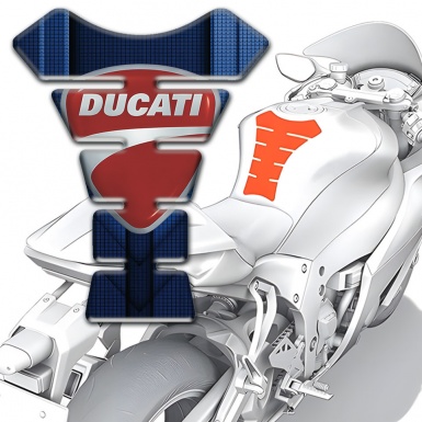 Ducati Tank Guard Pads Dark Blue Decoration with Classic Logo Style 