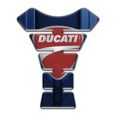 Ducati Tank Guard Pads Dark Blue Decoration with Classic Logo Style 