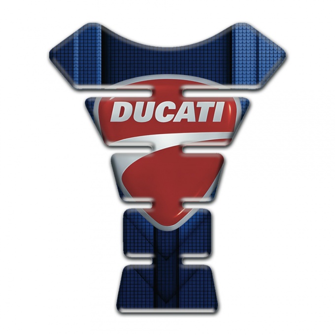 Ducati Tank Guard Pads Dark Blue Decoration with Classic Logo Style 