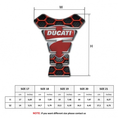 Ducati Tank Guard Pads 3D Red Grid Design with Classic Logo