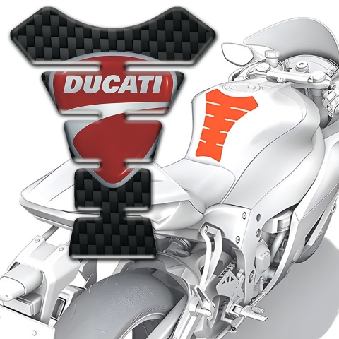 Ducati Tank Guard Pads Black Fibers Print 