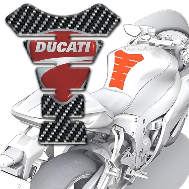 Ducati Tank Pad Protector Carbon Style Model with Classic Logo Design 