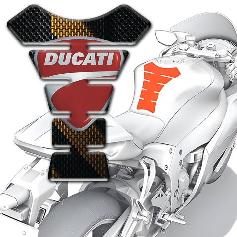 Ducati Tank Pad Motorbike Black Brown Band Decoration 