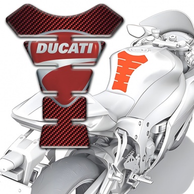 Ducati Tank Guard Pads Red Carbon Print 