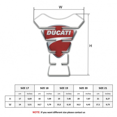 Ducati Tank Guard Pads White Print with Classic Logo 