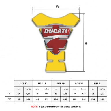 Ducati Tank Pad Motorbike yellow Print Classic Logo 