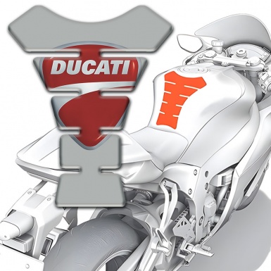 Ducati Tank Guard Pads Gray Print Classic Logo 